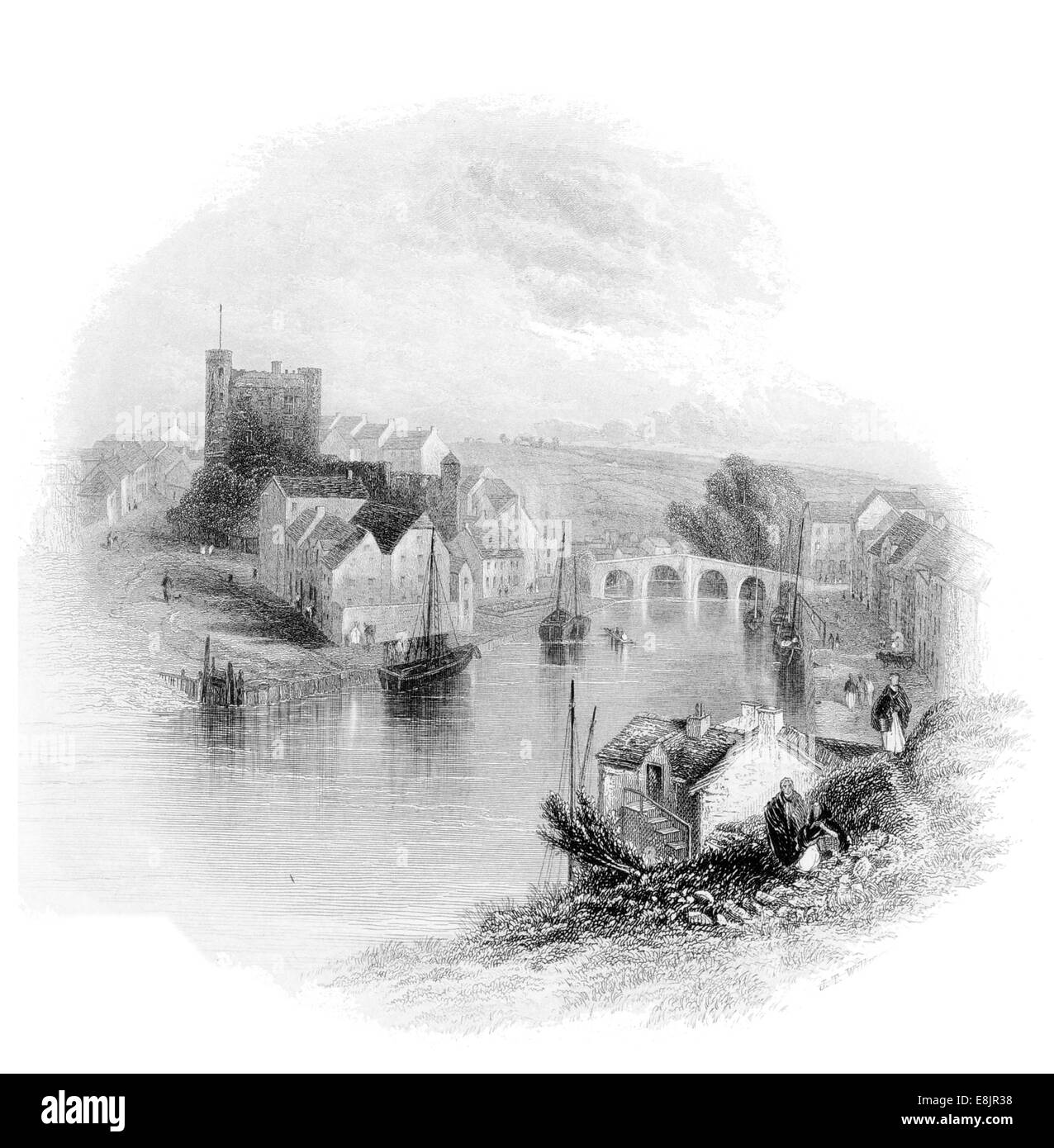 Enniscorthy county Wexford Ireland Eire circa 1837 Stock Photo