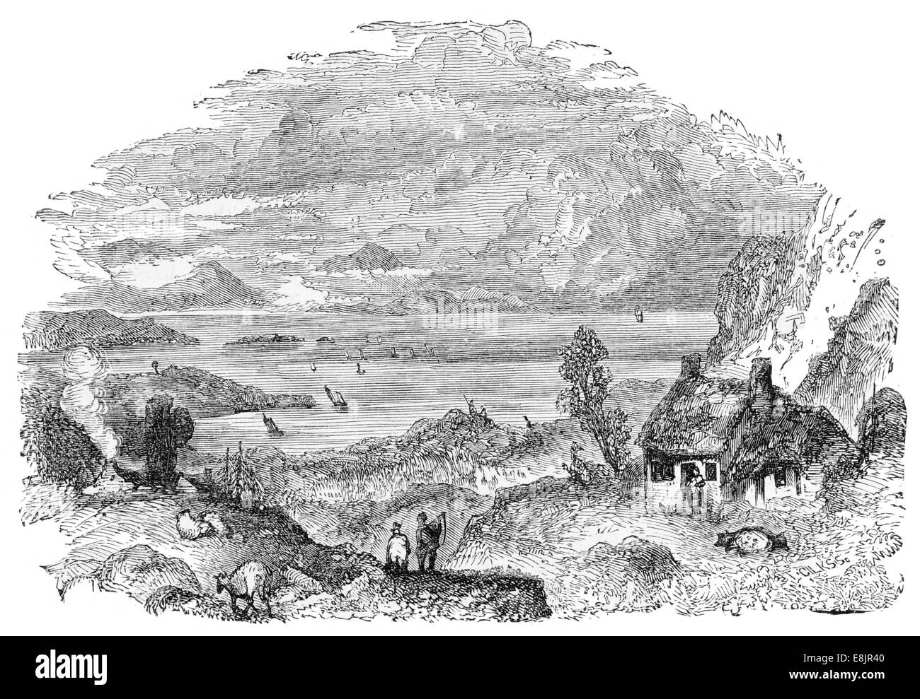 Near South Stack Anglesea Wales circa 1860 Stock Photo Alamy