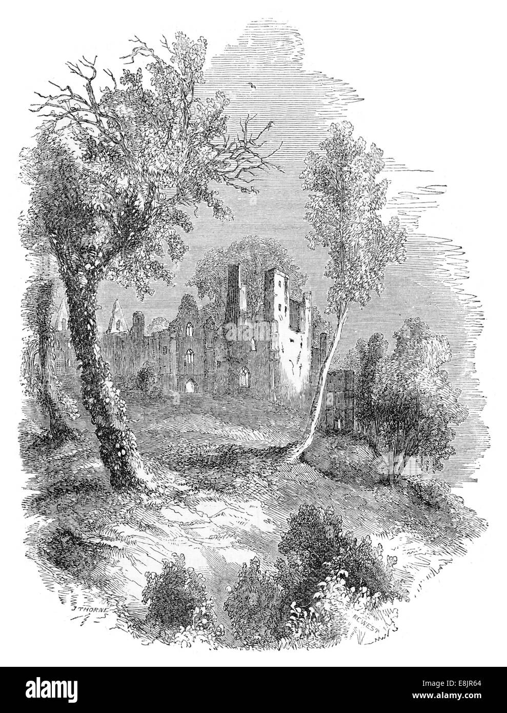 South Wingfield manor House circa 1840 Stock Photo