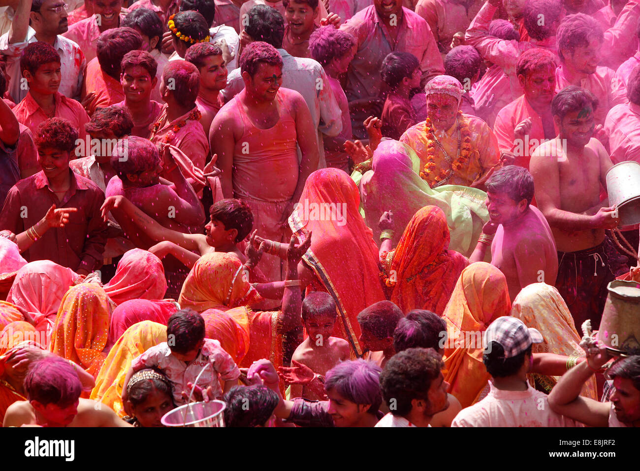 Holi Celebration In Dauji Temple Stock Photo Alamy