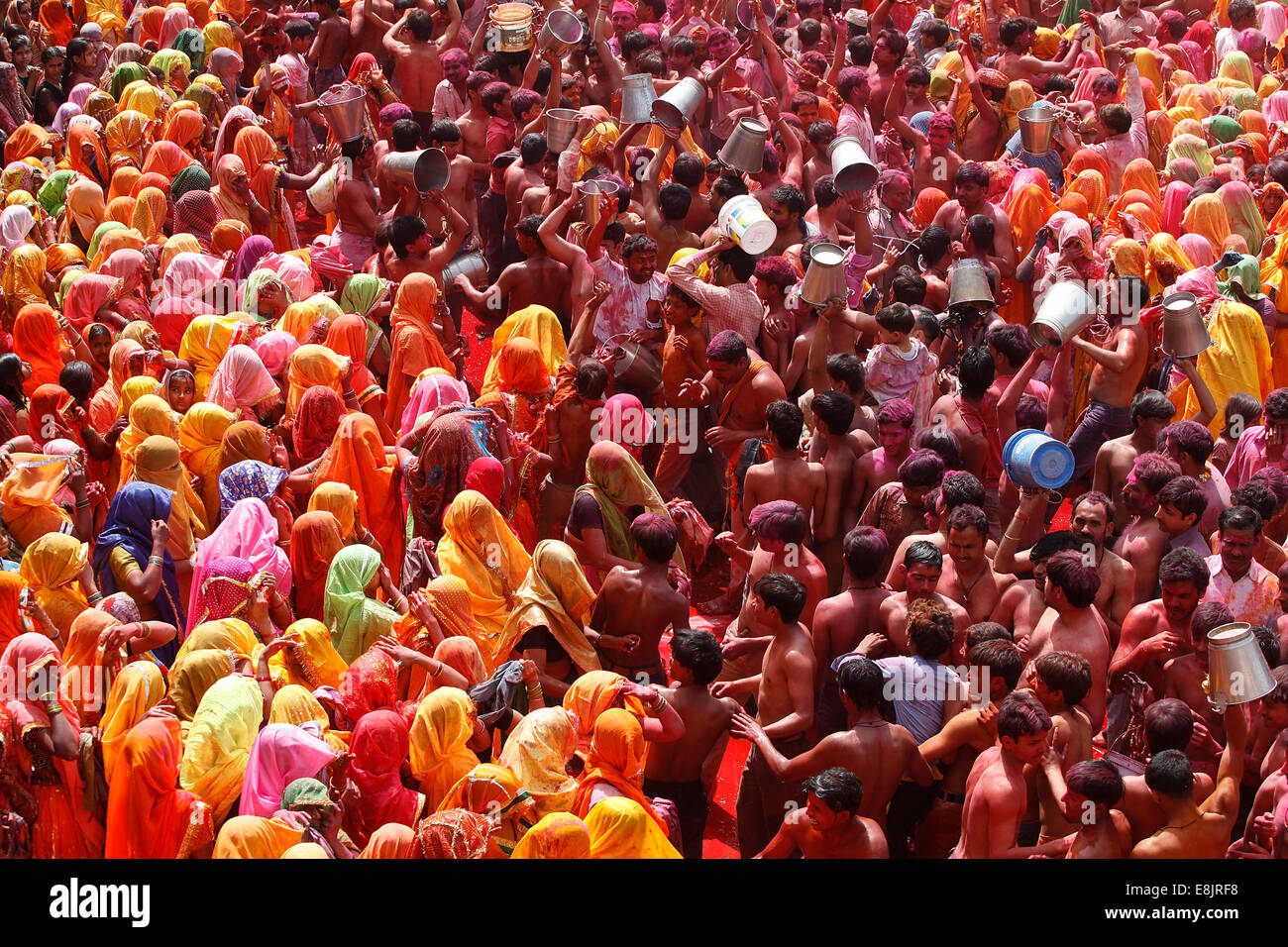 Holi Celebration In Dauji Temple Stock Photo Alamy