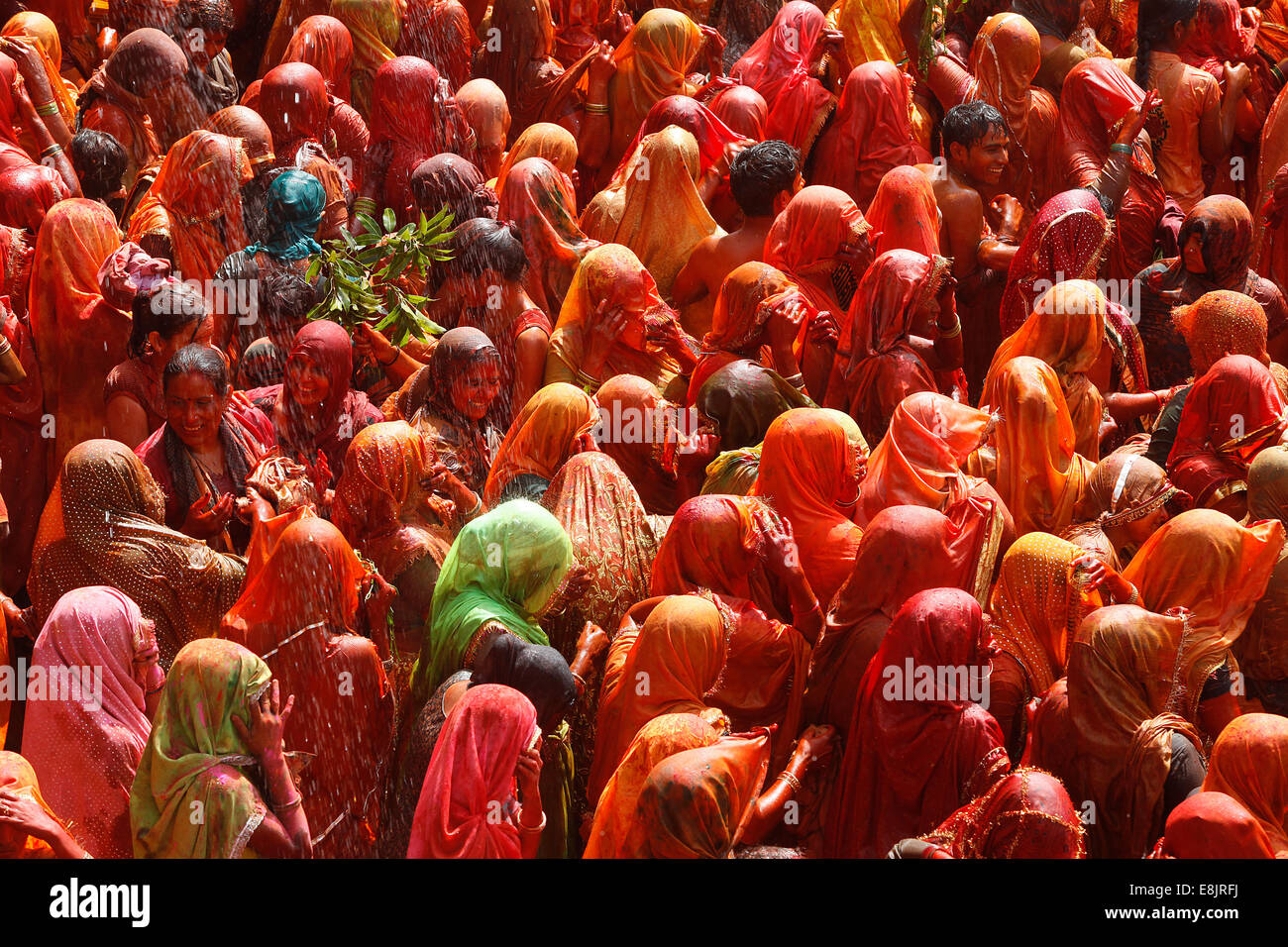 Holi Celebration In Dauji Temple Stock Photo Alamy
