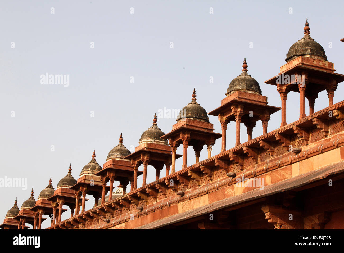 Turrets, Jama Masjid mosque complex, Fatehpur Sikri Stock Photo