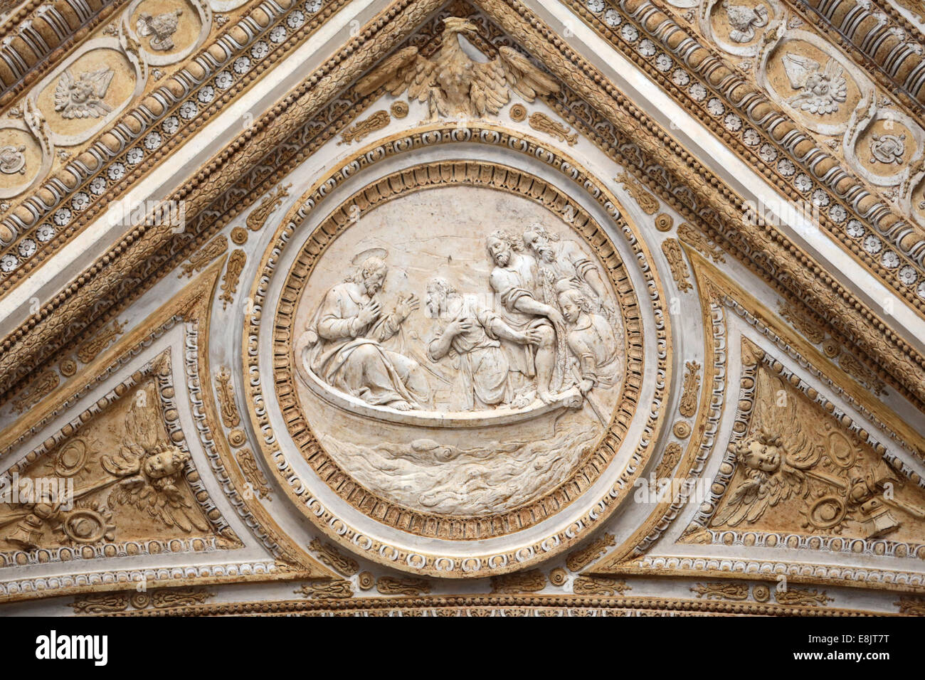 St. Peter's Basilica. Jesus ans St Peter. Stock Photo