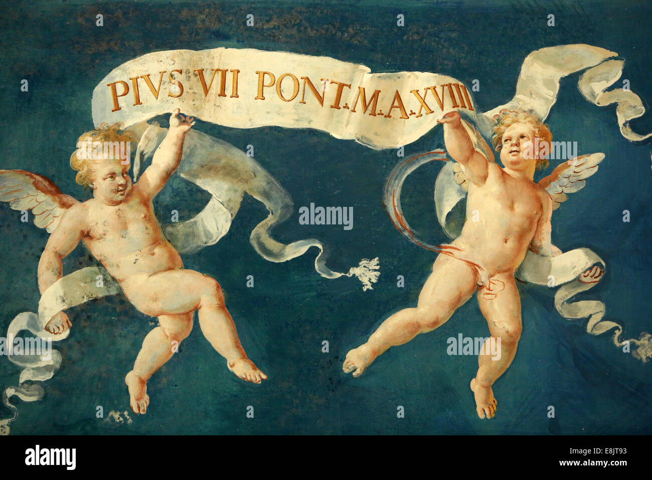 Pope Pius VII. Angels. Clementine Gallery. Vatican Museum. Stock Photo