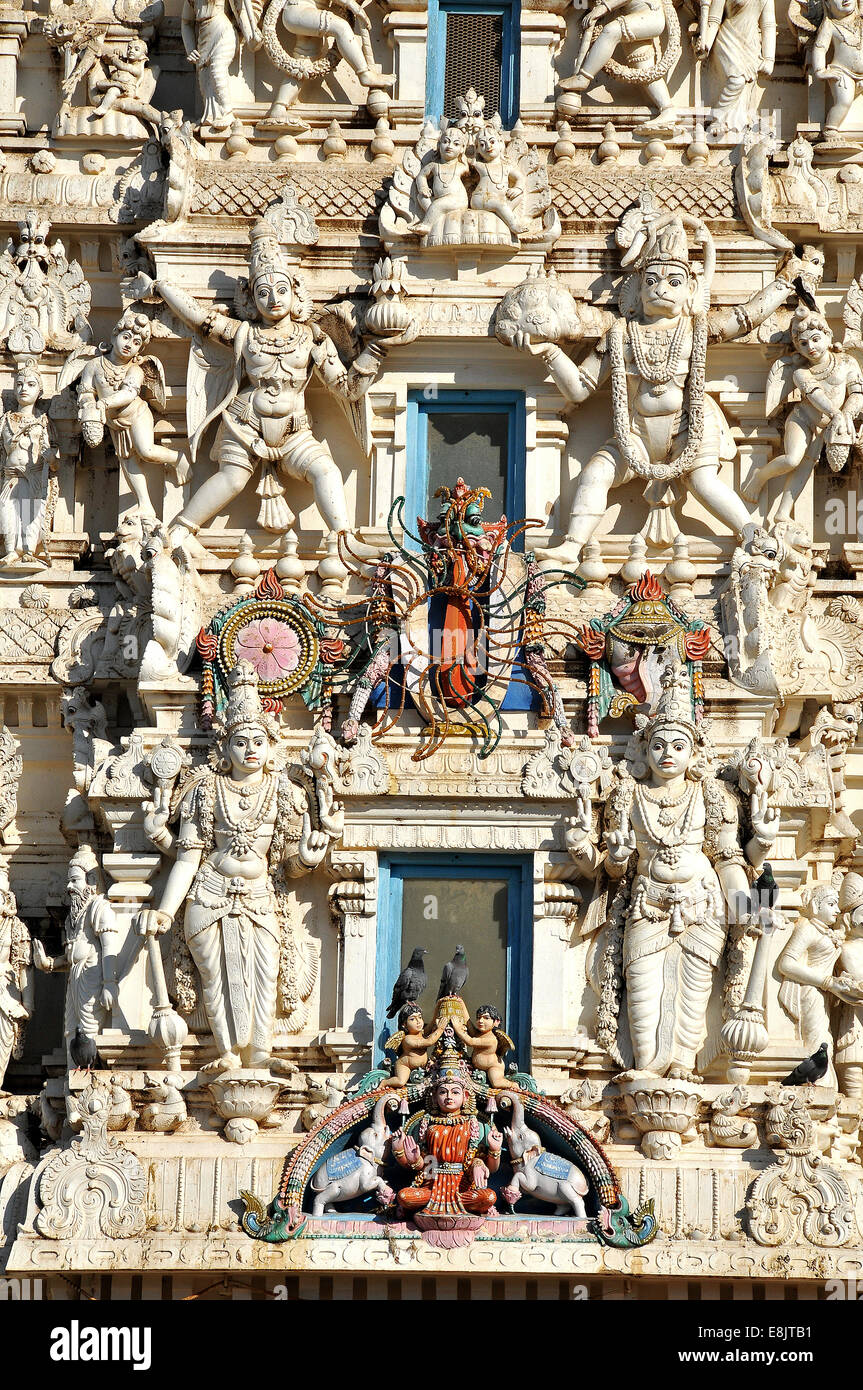 Hindu Temple Dedicated To Krishna Detail Of The Gopuram Sculptures hindu-temple-dedicated-to-krishna-detail-of-the-gopuram-sculptures
