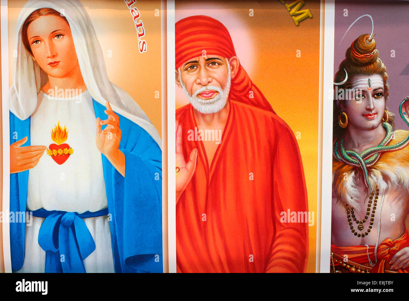 Religious posters for sale in Calcutta Stock Photo Alamy