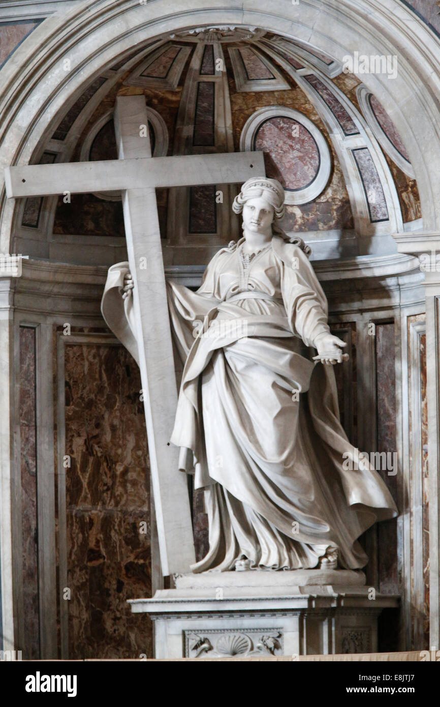Saint Helena statue. Roman Empress, wife of Constantius and mother of Constantine. St. Peter's Basilica. Stock Photo