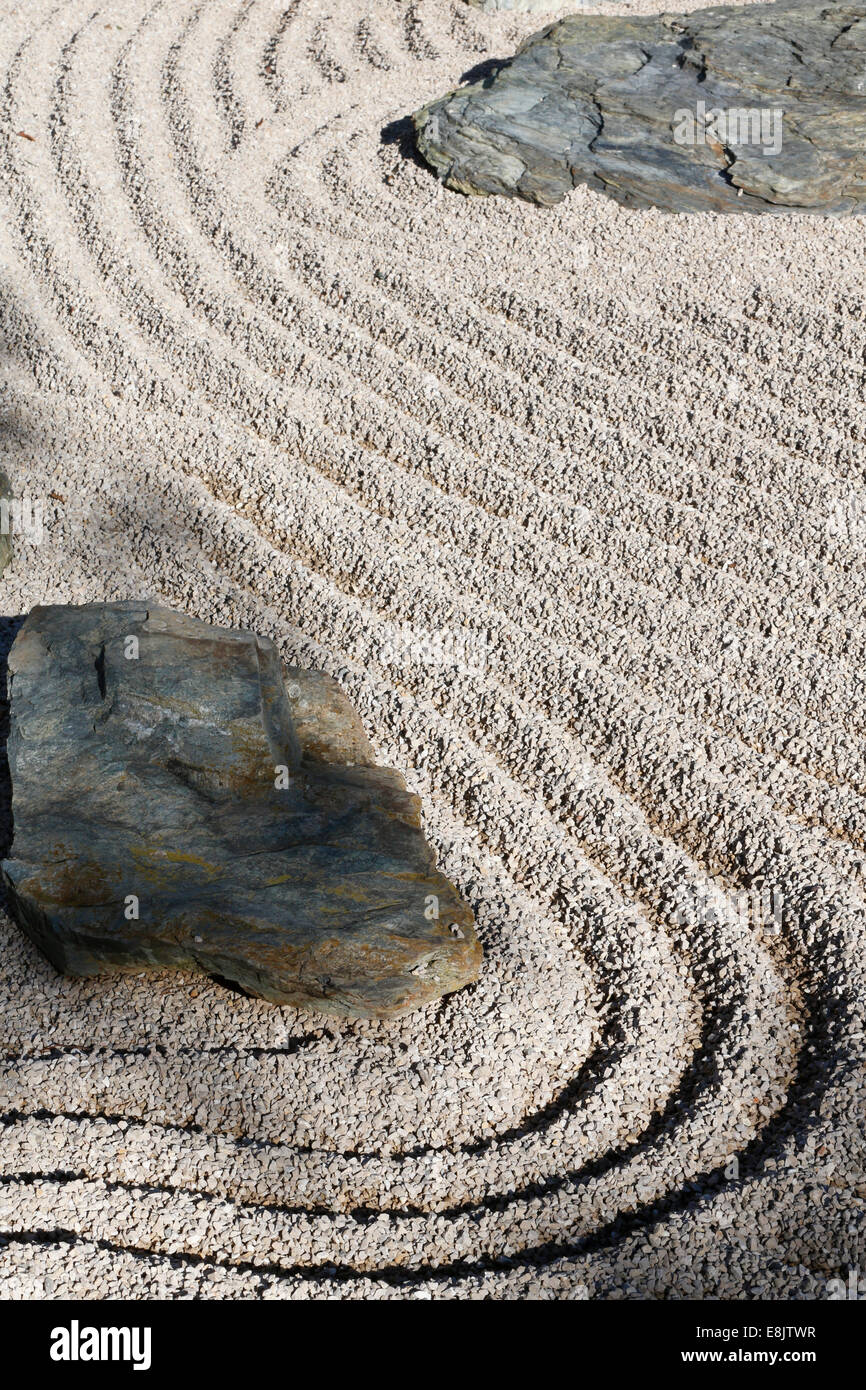 Japanese garden.  Dry landscape. Stock Photo