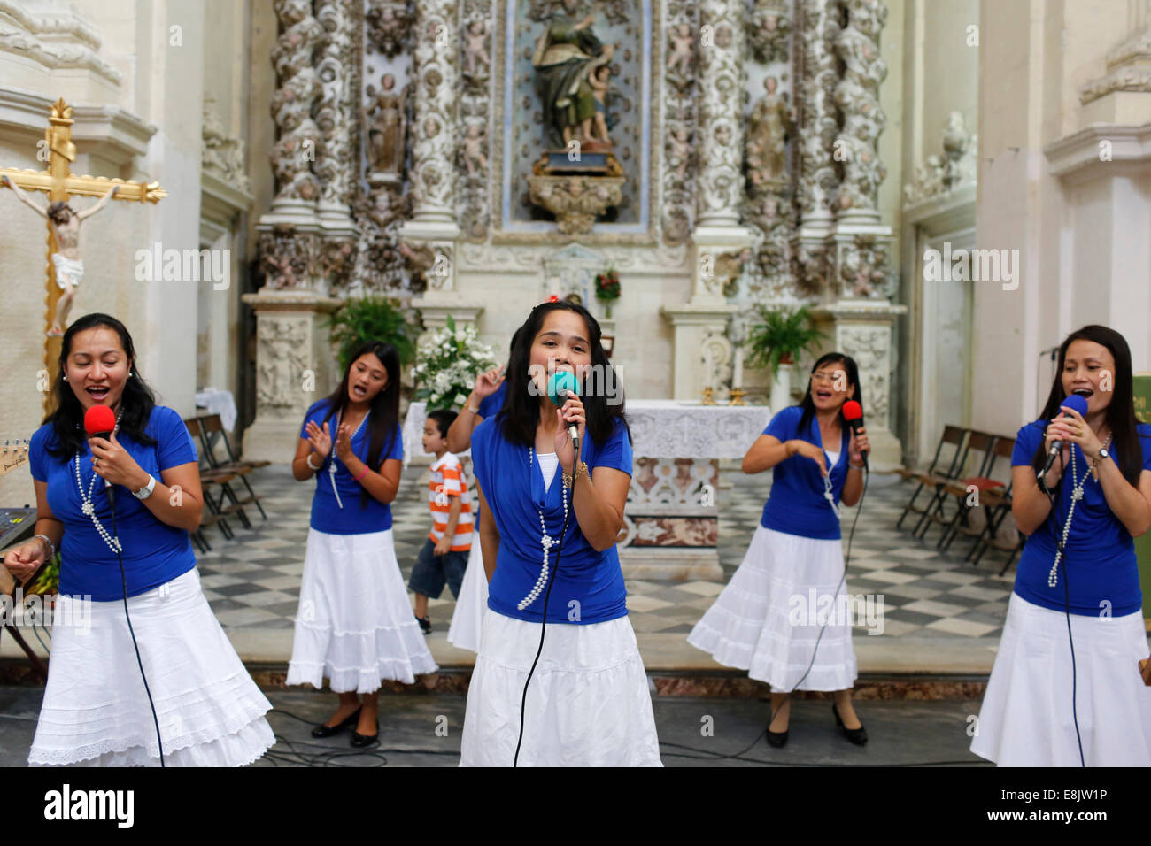 El Shaddai charismatic prayer group in San Matteo church, Lecce, Apulia