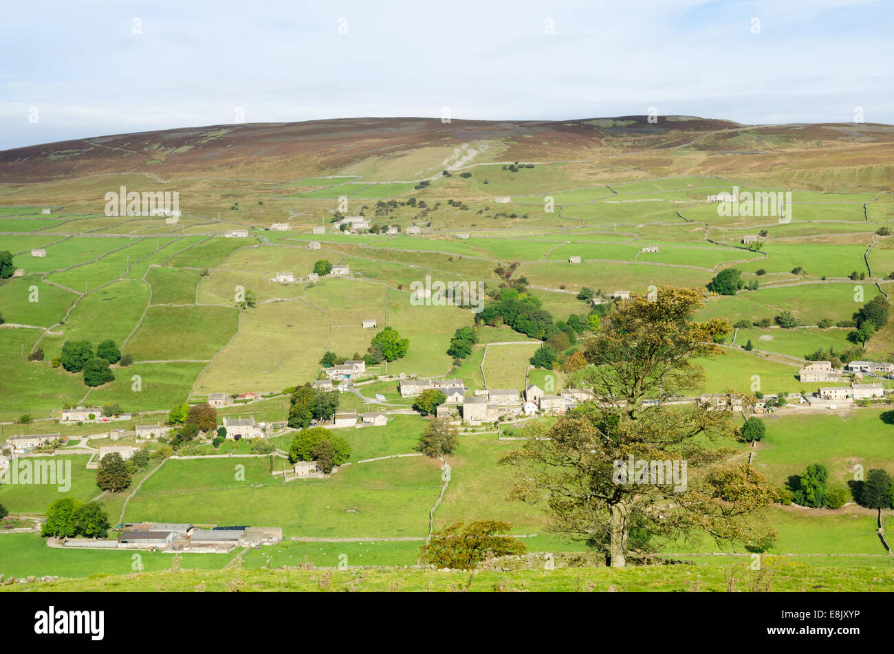 Views of Low Row in in Swaledale Stock Photo