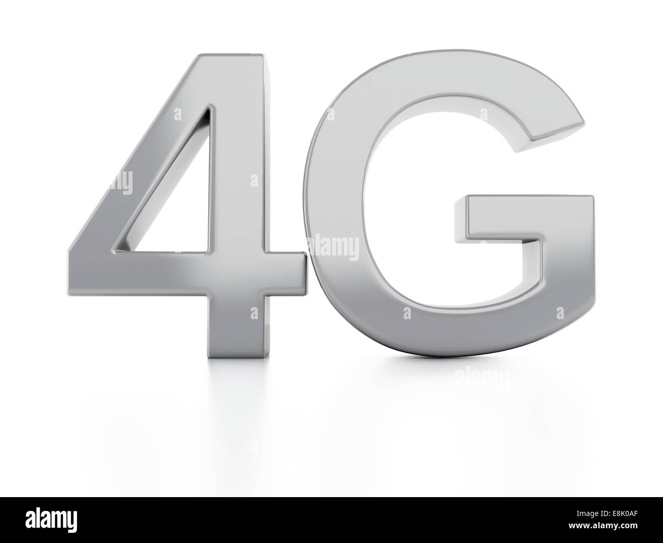 3d render of  4G icon. wireless communication technology concept on white background Stock Photo