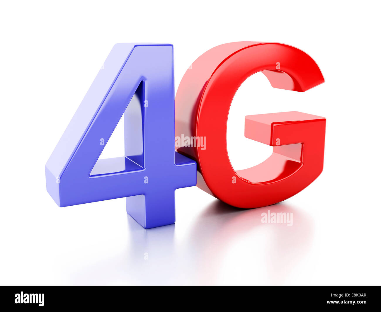 3d render of  4G icon. wireless communication technology concept on white background Stock Photo