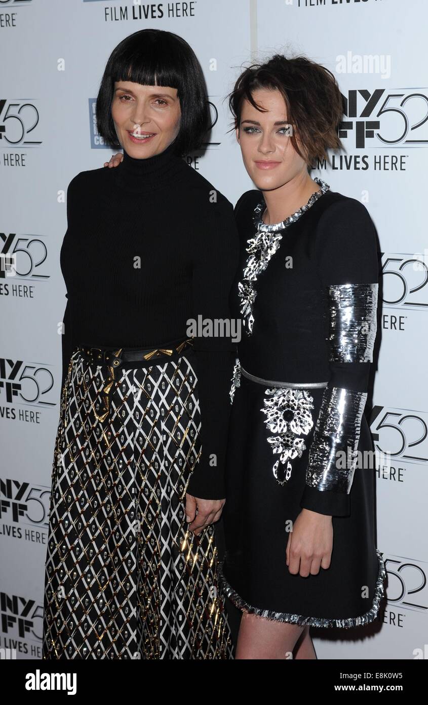 New York, NY, USA. 8th Oct, 2014. Juliette Binoche, Kristen Stewart at arrivals for Clouds of Sils Maria  Premiere at the 52nd New York Film Festival, Alice Tully Hall at Lincoln Center, New York, NY October 8, 2014. Credit:  Kristin Callahan/Everett Collection/Alamy Live News Stock Photo