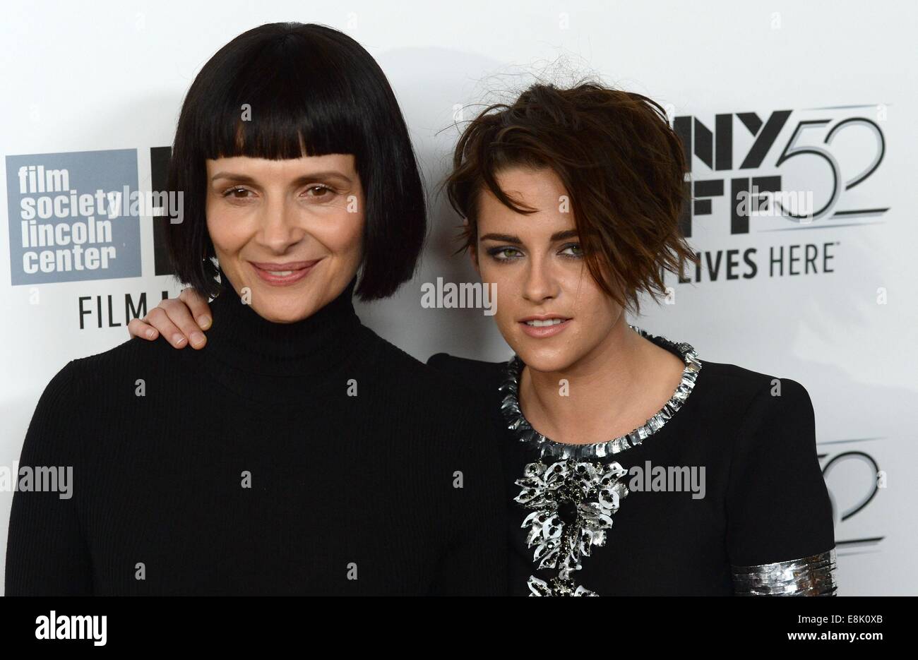 New York, NY, USA. 8th Oct, 2014. Juliette Binoche, Kristen Stewart at arrivals for Clouds of Sils Maria  Premiere at the 52nd New York Film Festival, Alice Tully Hall at Lincoln Center, New York, NY October 8, 2014. Credit:  Kristin Callahan/Everett Collection/Alamy Live News Stock Photo
