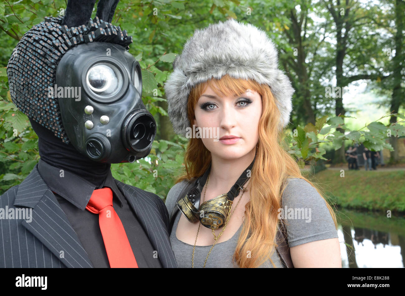 colorful young couple at 2014 Fantasy Fair Arcen Netherlands Stock Photo