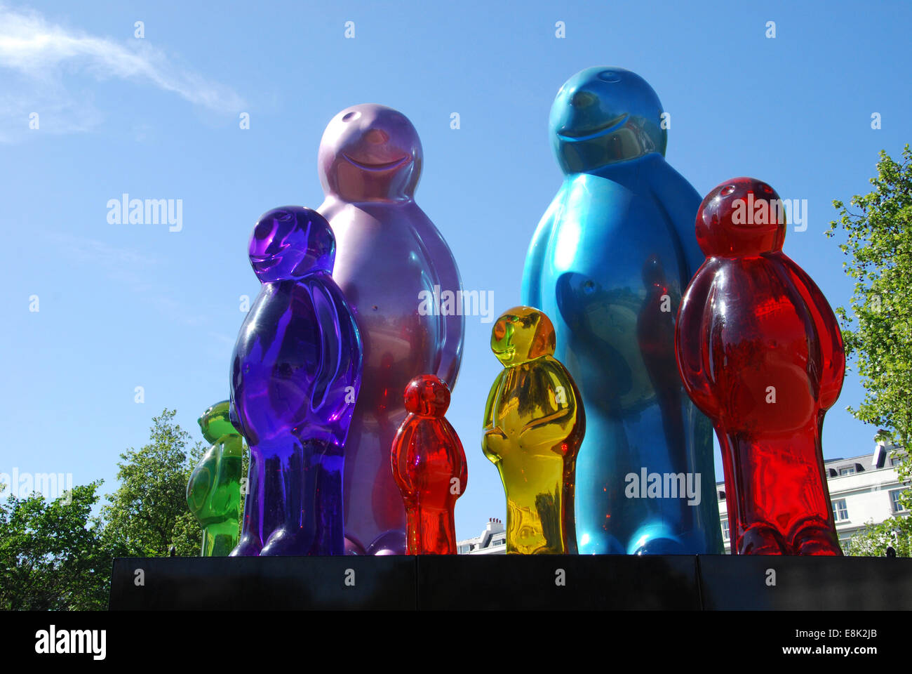 Mauro Perucchetti's Jelly Baby Family sculptures displayed in London's
