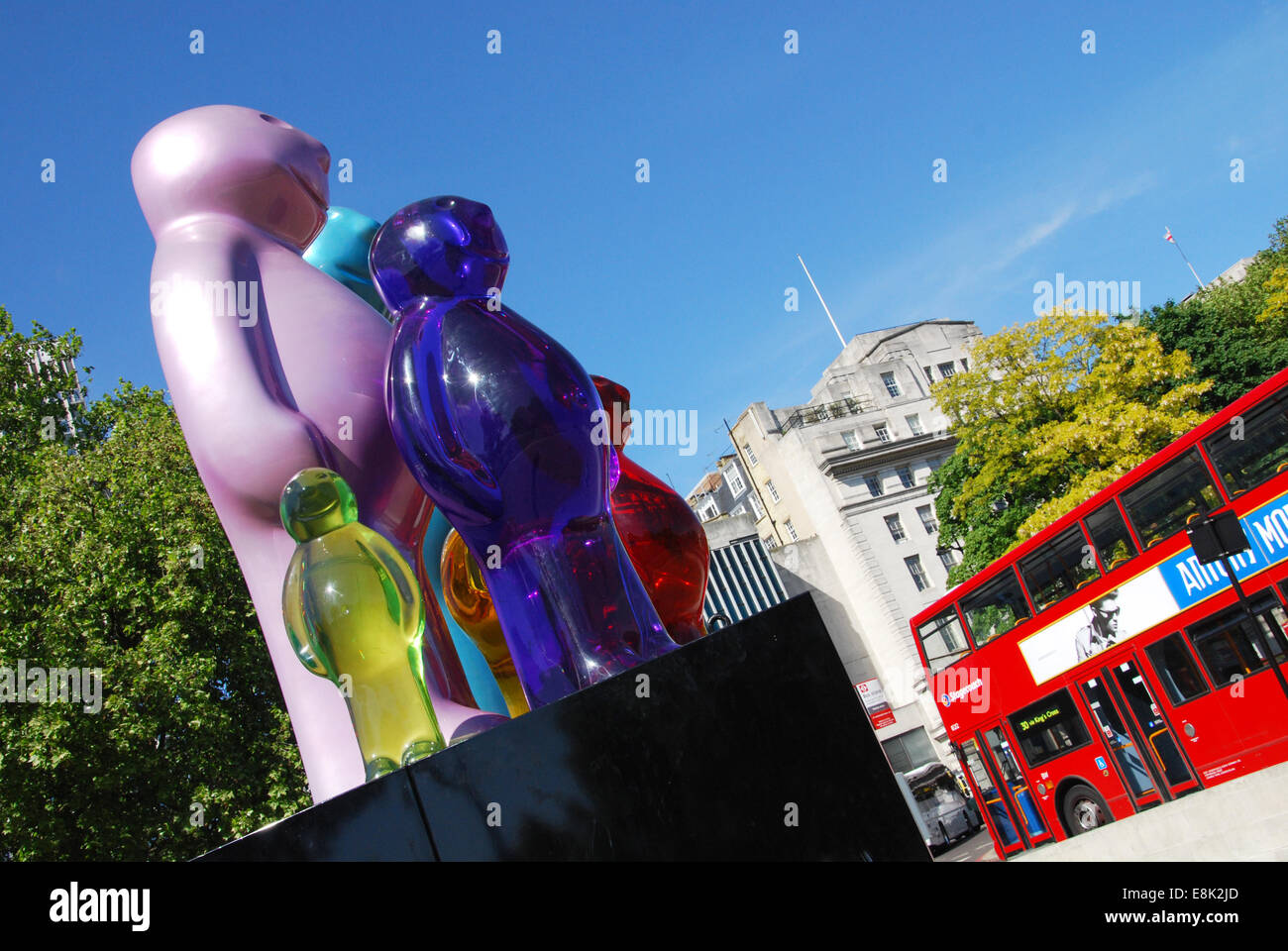 Mauro Perucchetti's Jelly Baby Family sculptures displayed in London's
