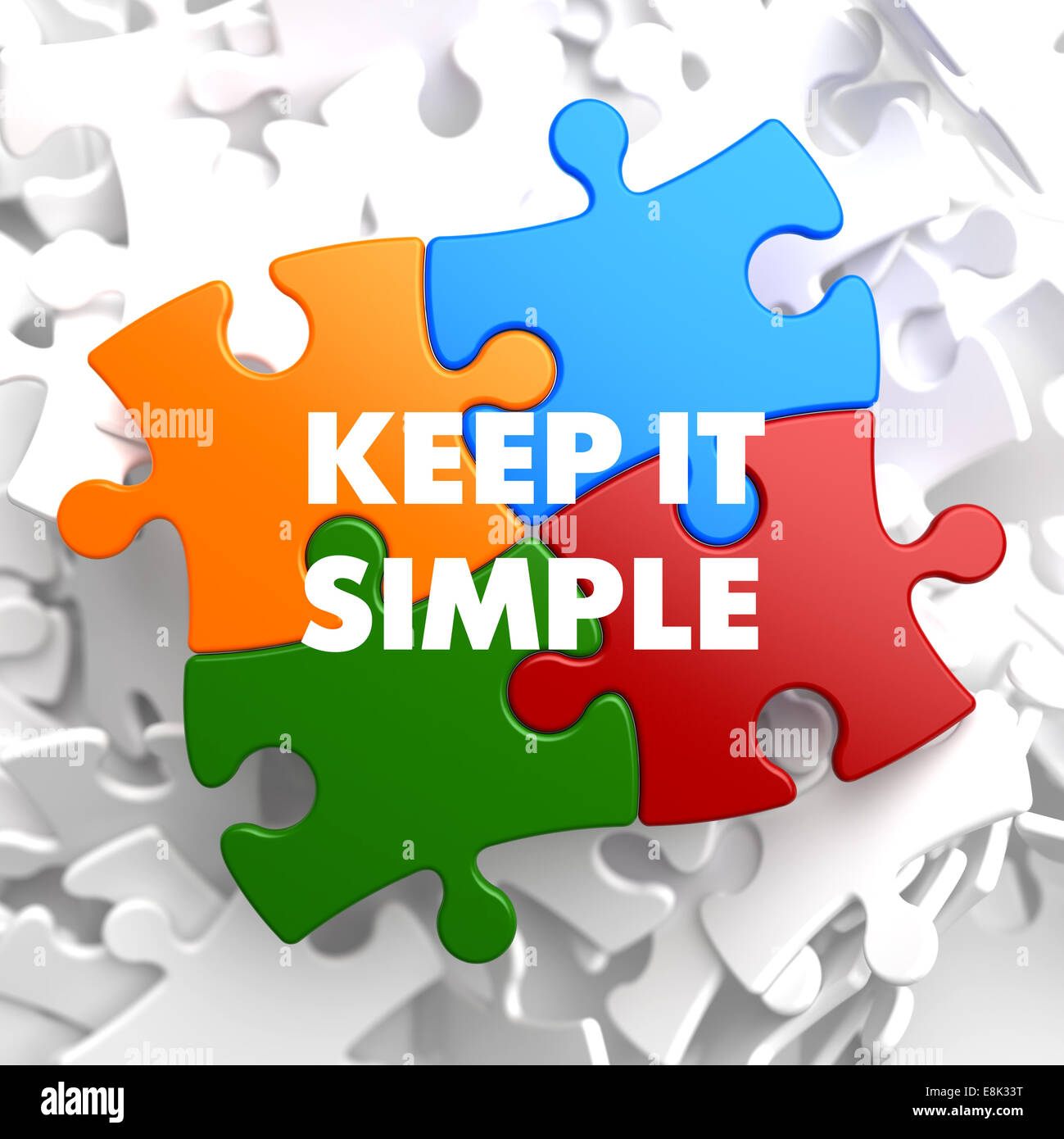 Keep it Simple on Multicolor Puzzle. Stock Photo