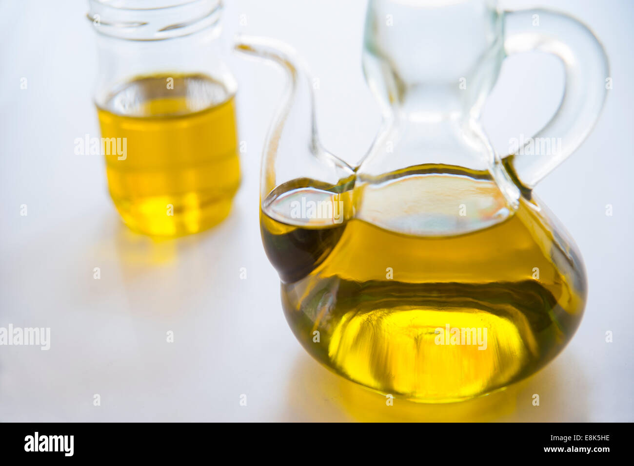 Oil bottle with olive oil. Still life. Stock Photo