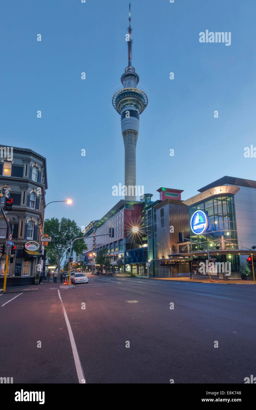 New Zealand, North Island, Sky City and Downtown Auckland (Large format sizes available) Stock Photo