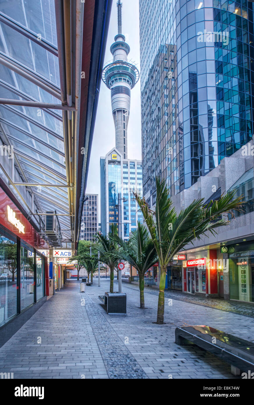 New Zealand, North Island, Auckland, Sky City and Downtown Buildings (Large format sizes available) Stock Photo