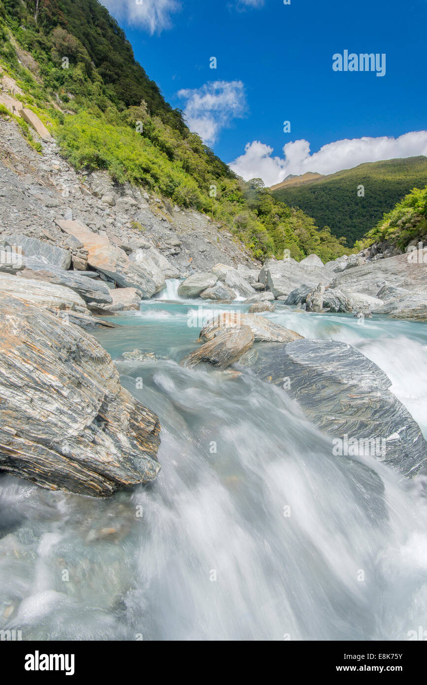New Zealand, South Island, Mt. Aspiring National Park, Haast River (Large format sizes available) Stock Photo