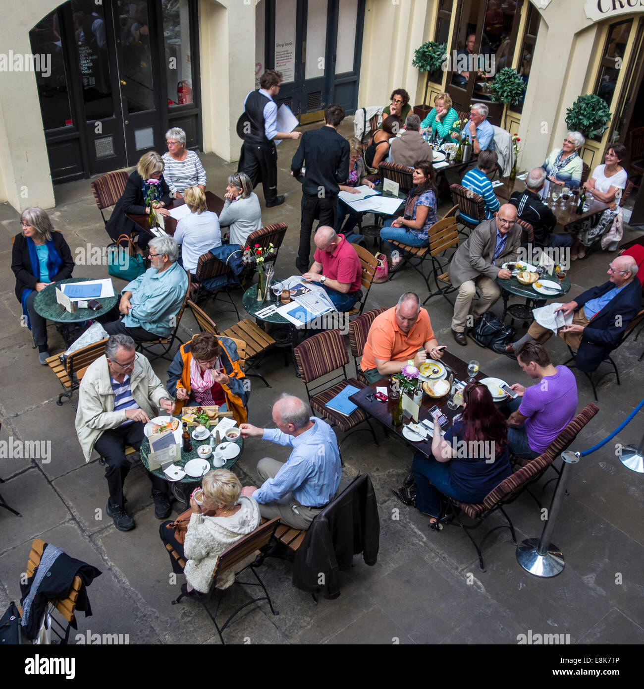 People Dining at Davys Covent Garden Market London Stock Photo