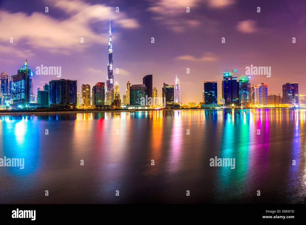 Dubai skyline at dusk, UAE Stock Photo - Alamy