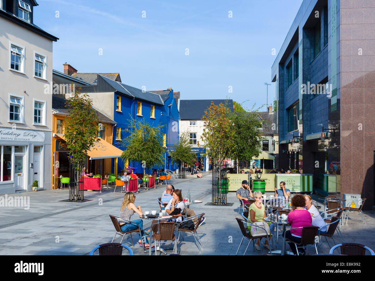 Cafes and restaurants on Trimmers Lane in the Selskar area, Wexford Town, County Wexford, Republic of Ireland Stock Photo