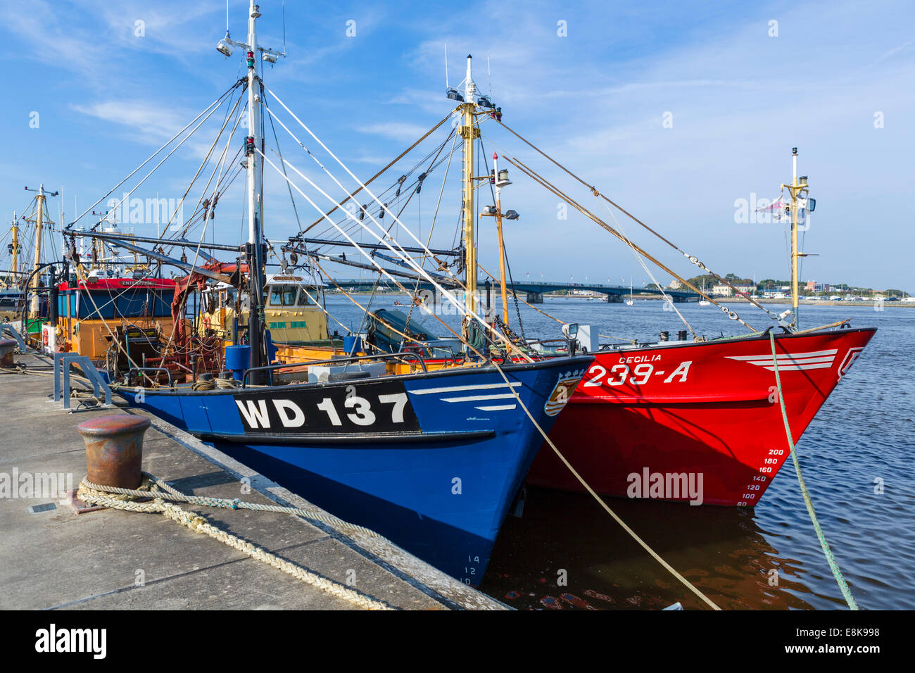 Trawlers in the harbour in Wexford Town, County Wexford, Republic of Ireland Stock Photo