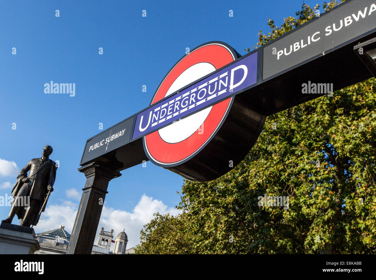 Trafalgar Square Underground Station Sign London UK Stock Photo Alamy