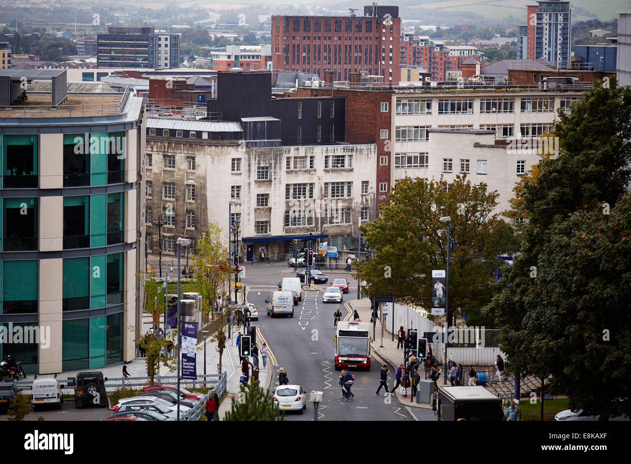 Leeds University Leeds Yorkshire looking back into the city centre Stock Photo