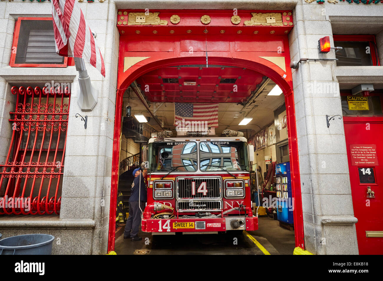 New York city NYC,   Fire station 14 Stock Photo