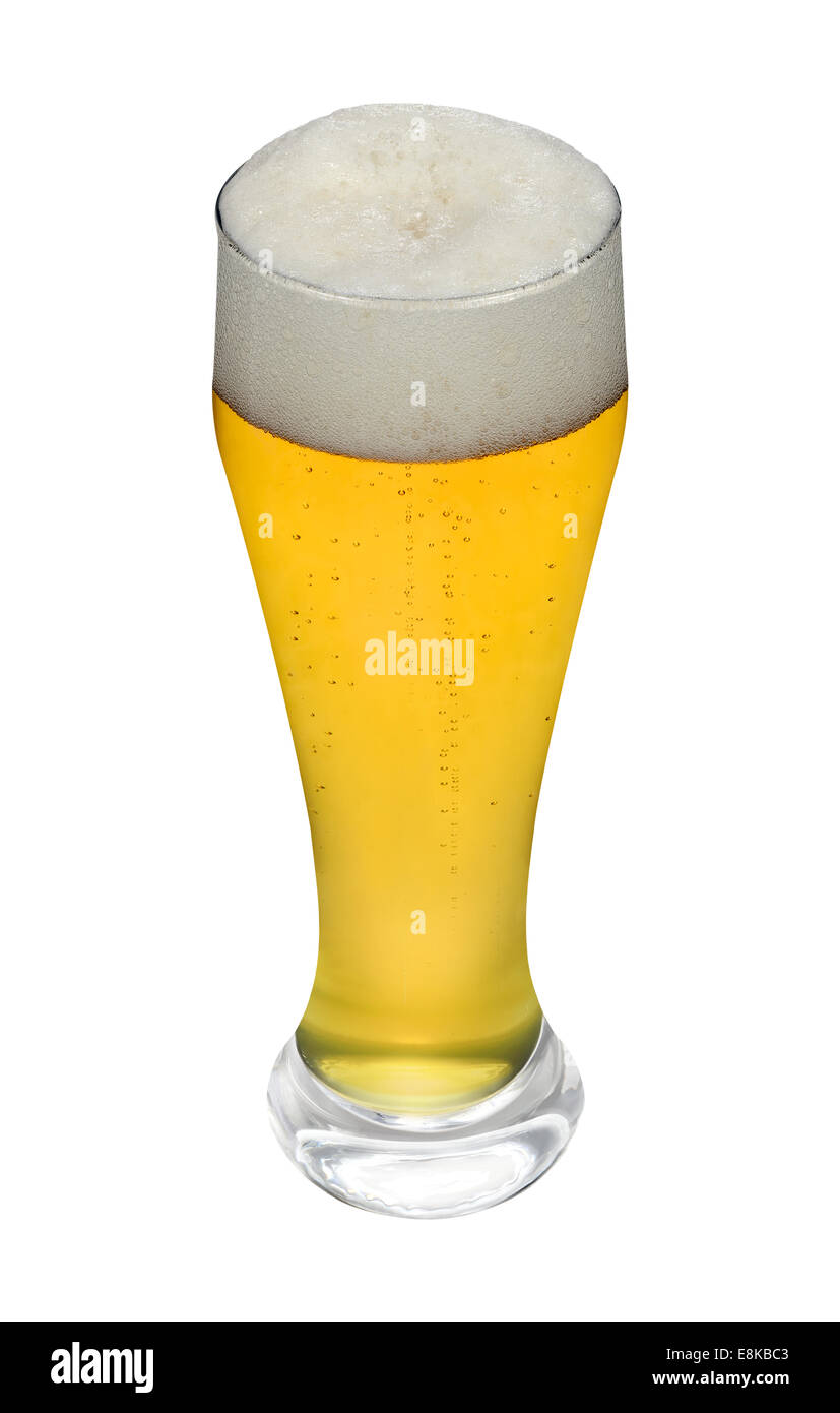 Fresh crystal wheat beer in glass Stock Photo