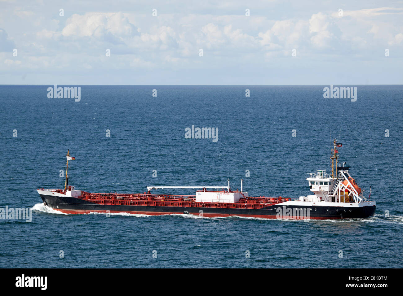 Freight vessel on the Baltic Sea near the Island of Langeland, Denmark Stock Photo