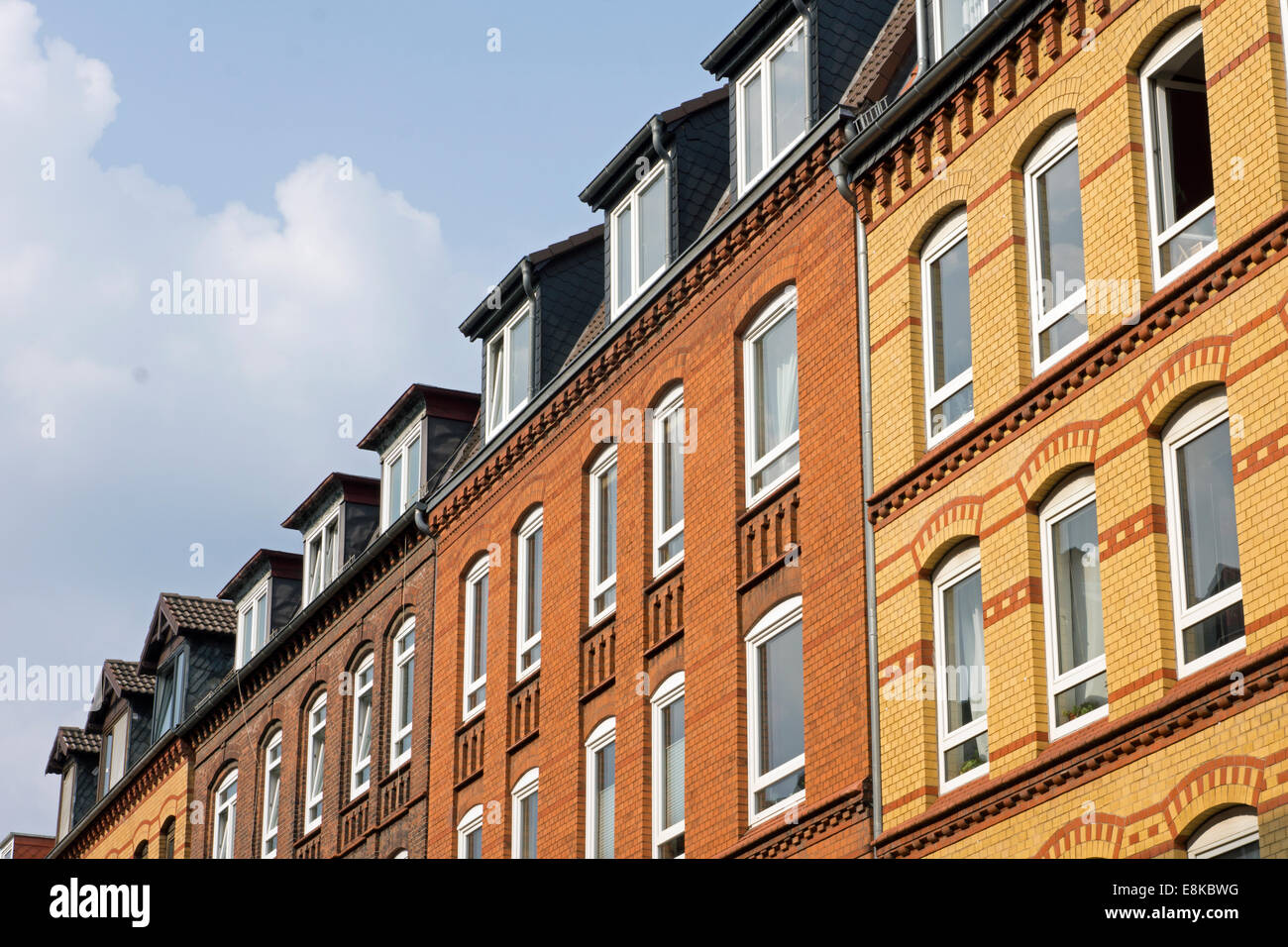 Facade of a traditional apartment building in Kiel, Germany Stock Photo