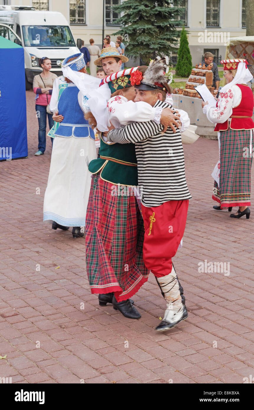 The Belarus Folklore Groups Dance And Sings On Streets In Vitebsk Stock