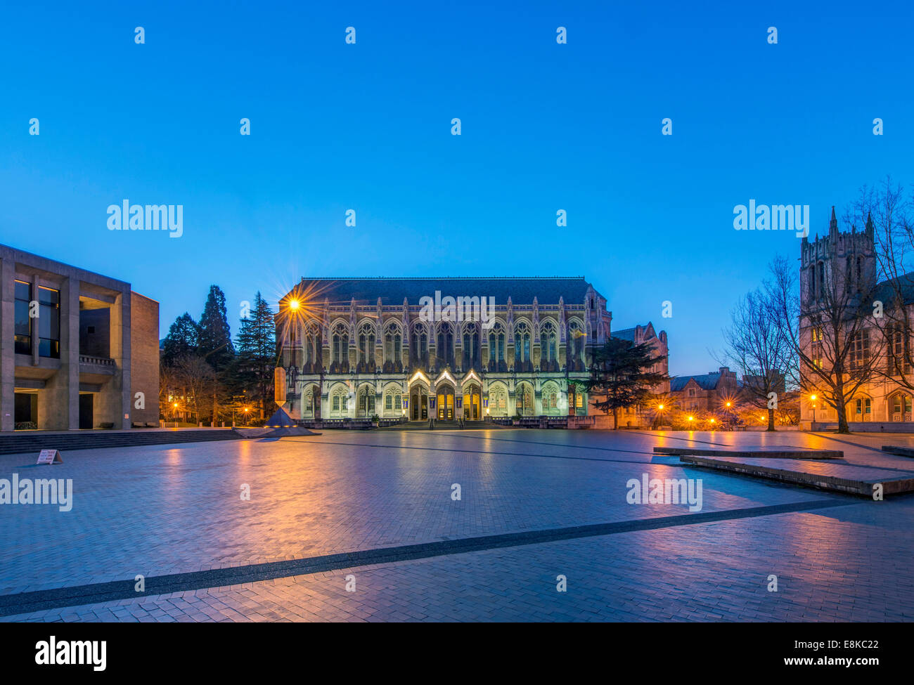 USA, Washington, Seattle, University of Washington Campus at Dawn (Large format sizes available) Stock Photo