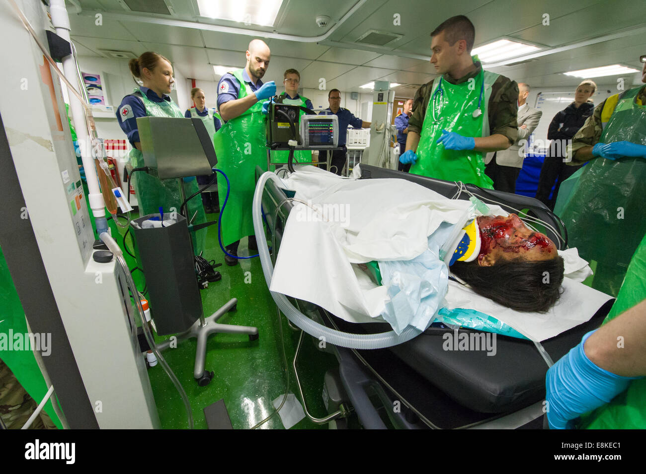 Royal Navy Medical Staff at work onboard RFA Argus, the Royal Navy's ...