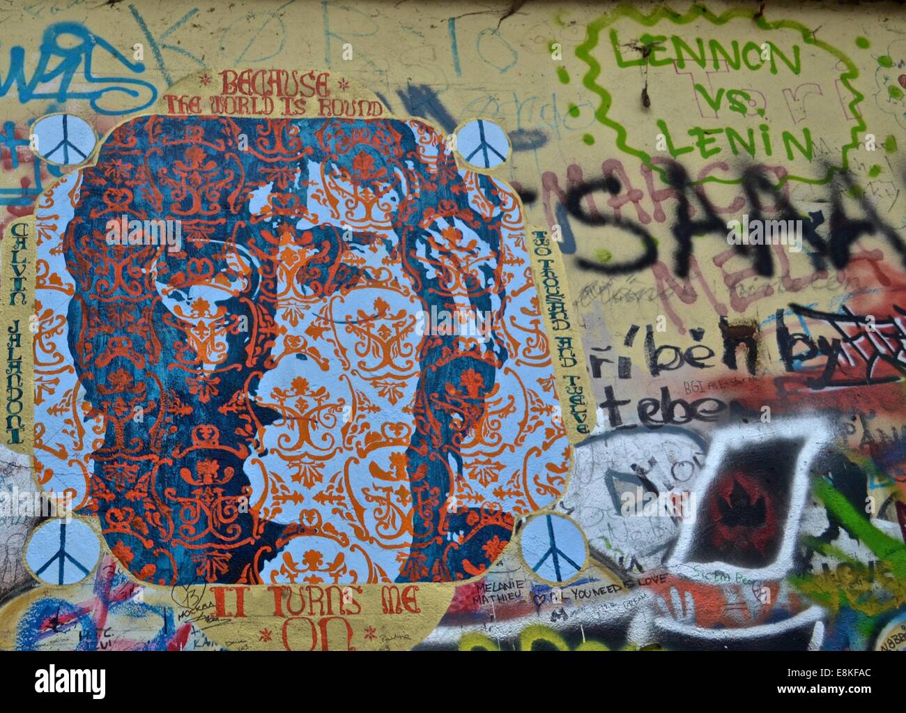 Lennon Wall, Prague, Czech Republic Stock Photo