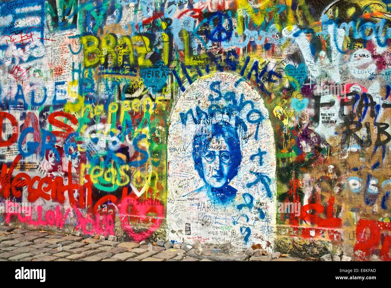 Lennon Wall, Prague, Czech Republic Stock Photo