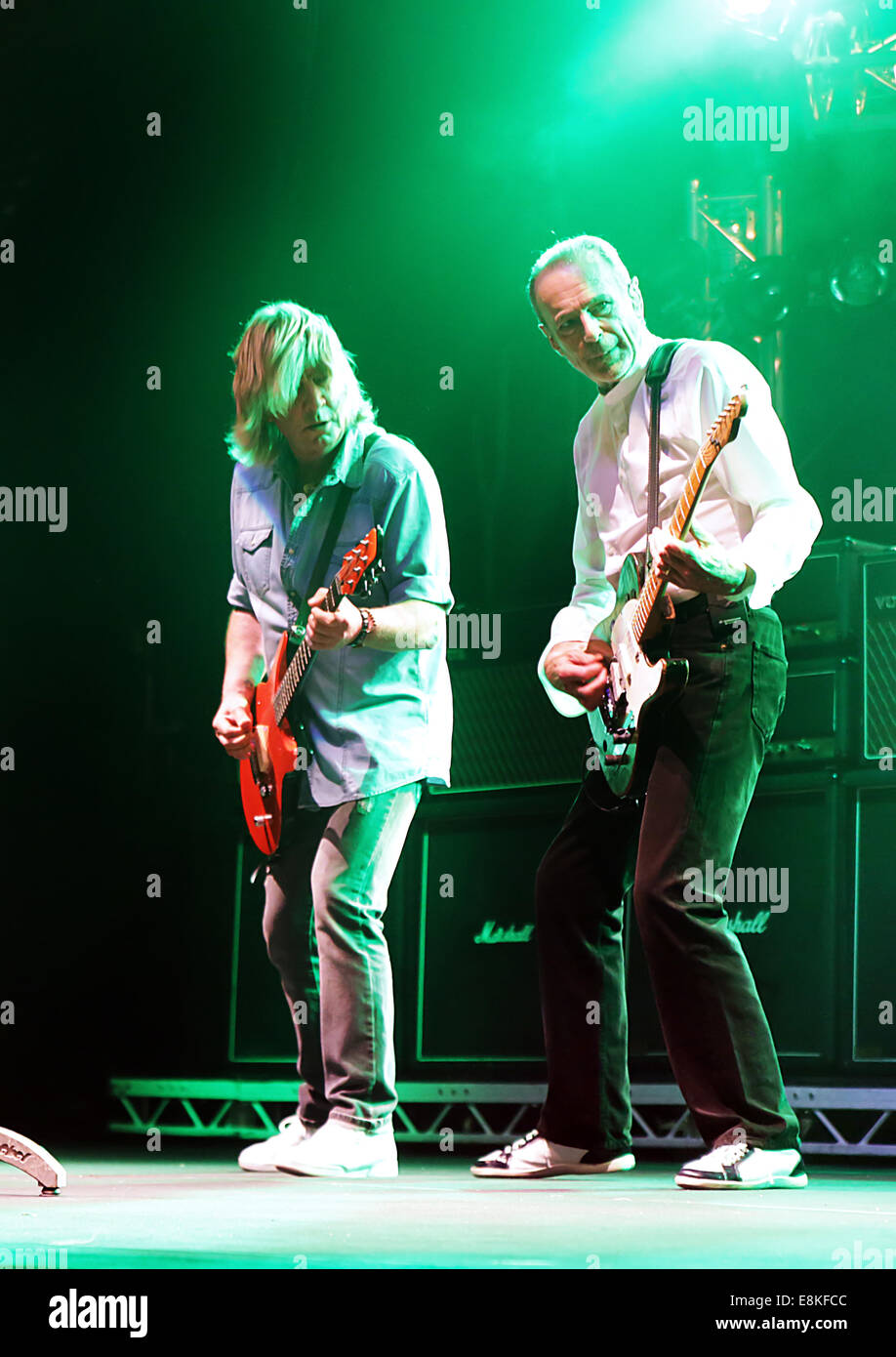 Status Quo performing live on stage on their 'Frantic Four' tour at