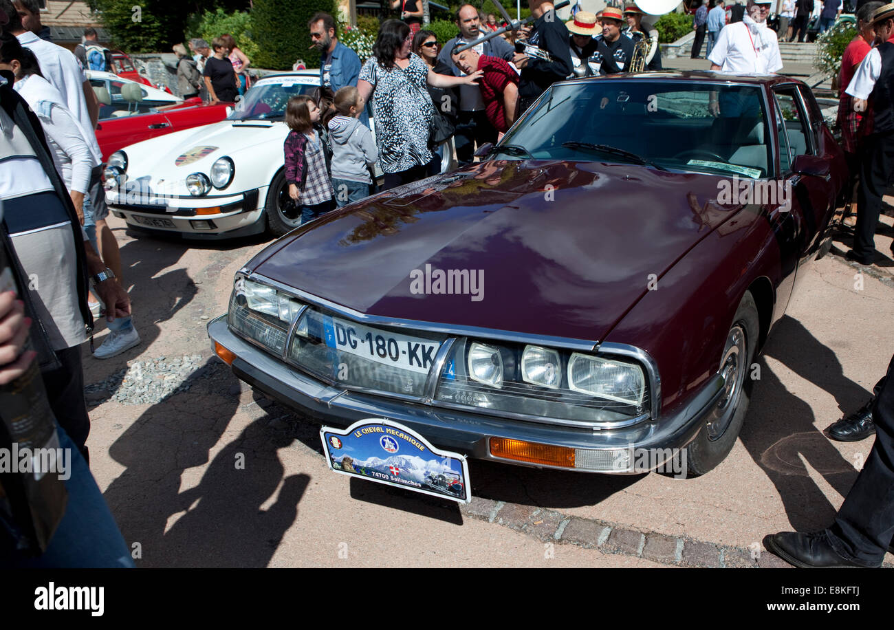 Classic Car Show at Praz-sur-Arly (Alps,France) Stock Photo