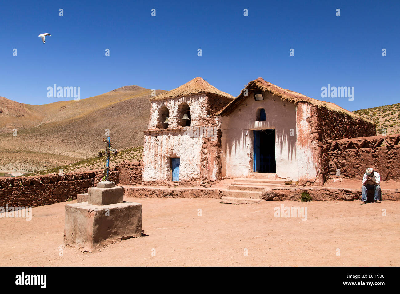 Church of Machuca, Andes, Atacama Desert, Chile Stock Photo