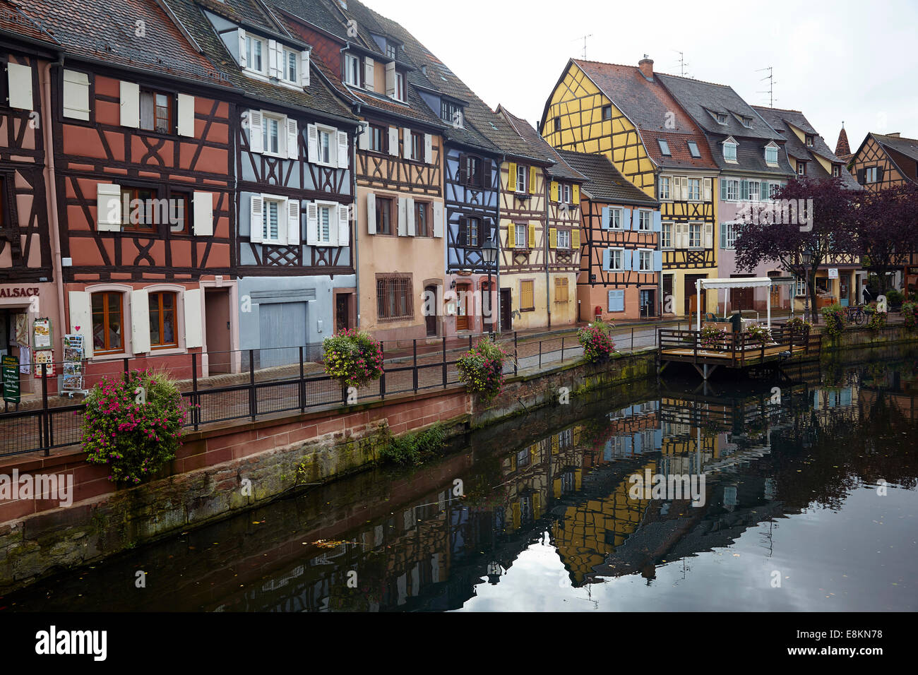 Half-timbered houses in Petite Venise district in the old town of Colmar, Alsace, France Stock Photo