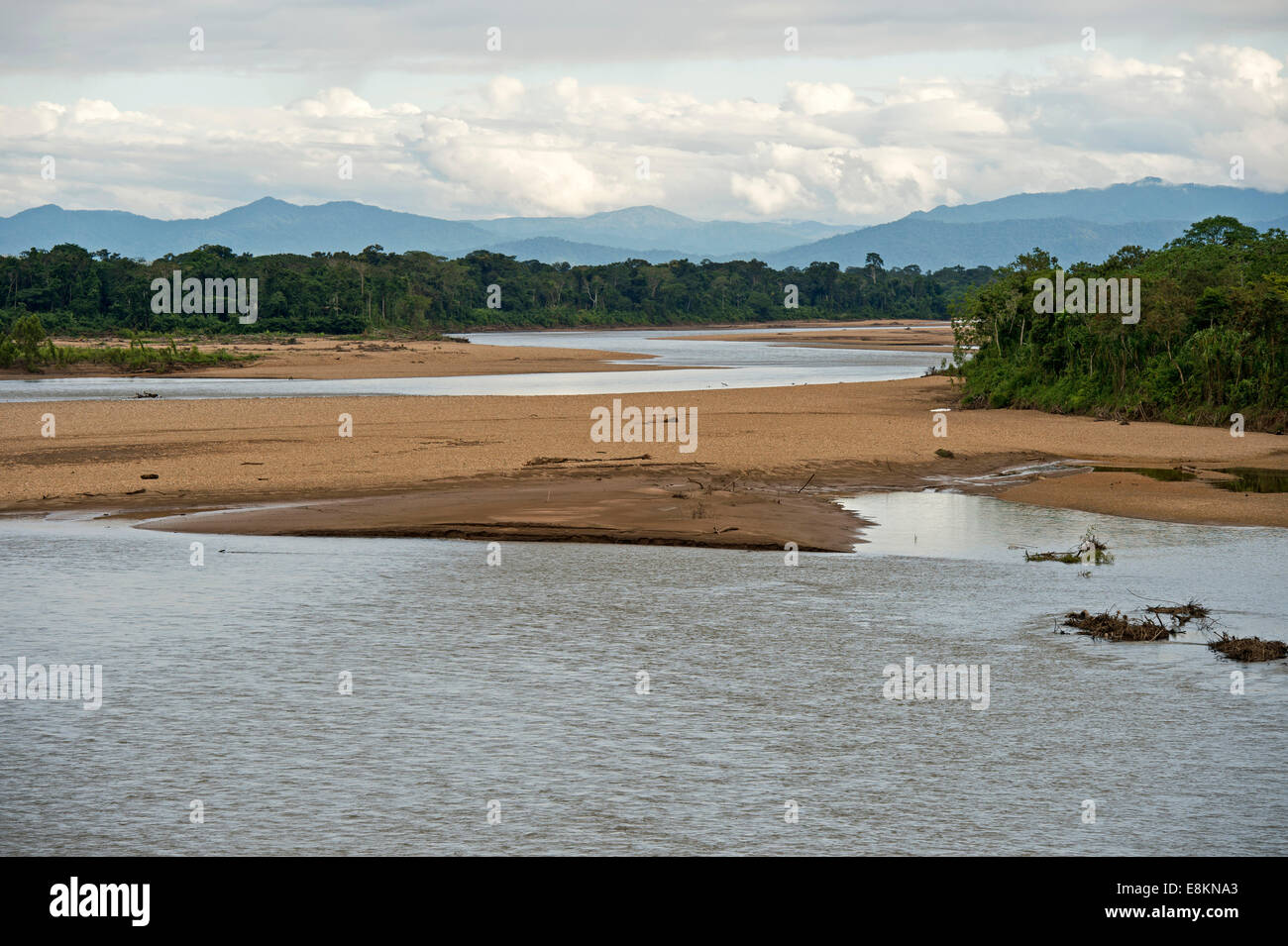 Flooded areas on the banks of the Tambopata River, Tambopata Nature Reserve, Madre de Dios region, Peru Stock Photo