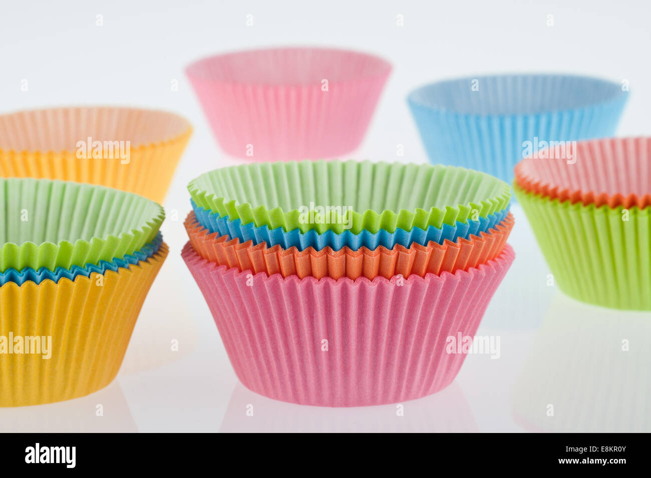 Colorful empty muffin cups Stock Photo Alamy