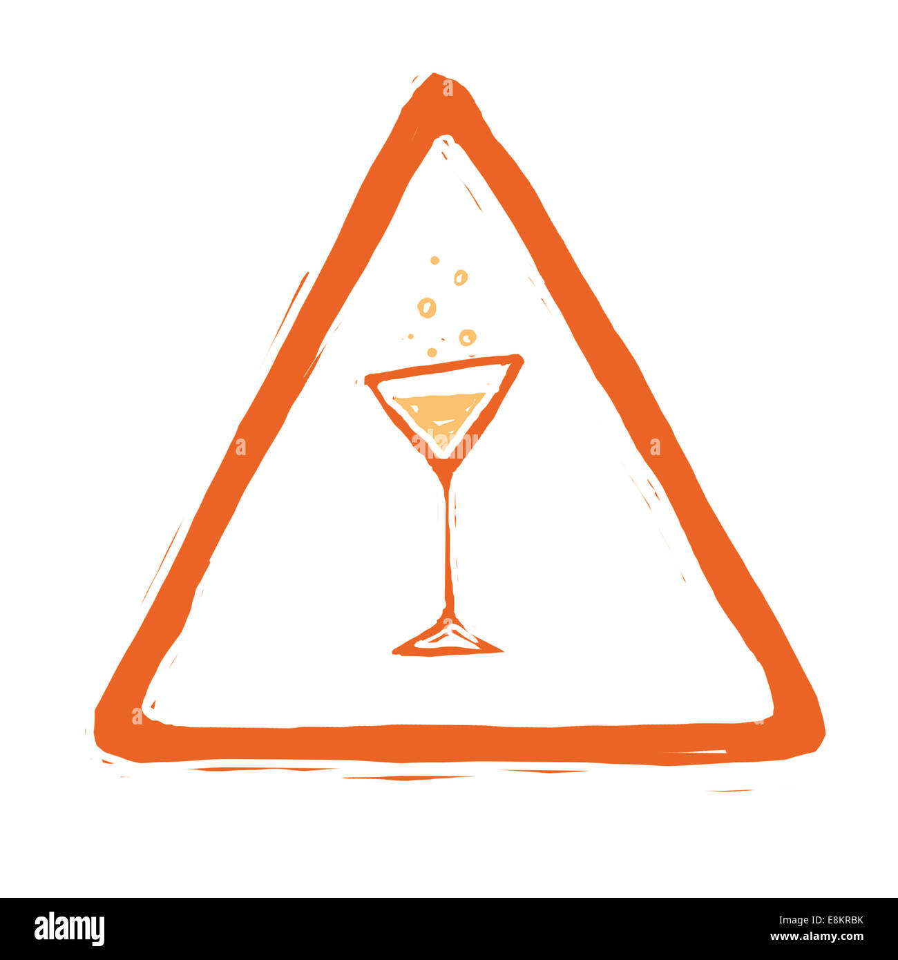 Pictogram illustrating the dangers of alcohol. Stock Photo