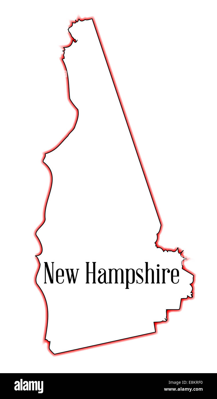 Outline map of the state of New Hampshire Stock Photo